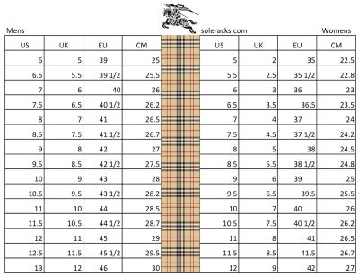 burberry size eu38|burberry clothing size chart.